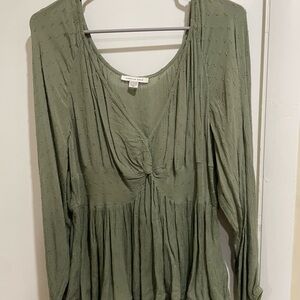 American Eagle Olive Green Long Sleeve Top